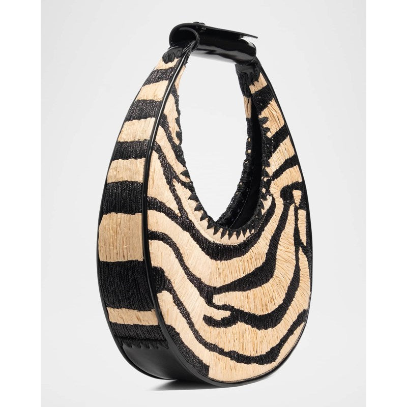 Bolsa Shoulder Moon Zebra Raffia