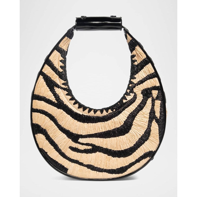 Bolsa Shoulder Moon Zebra Raffia