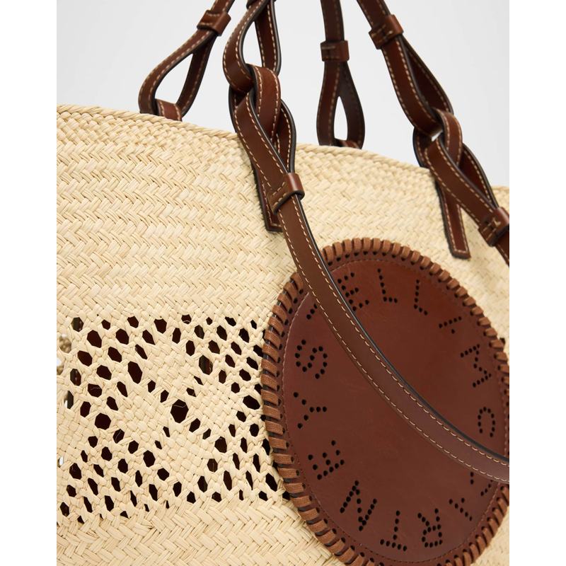 Bolsa Shopper Small Logo Raffia Basket