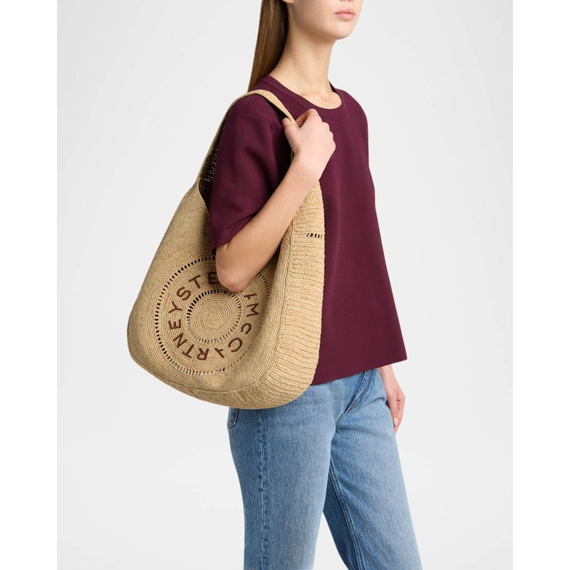 Bolsa Beach Small Logo Crochet Raffia