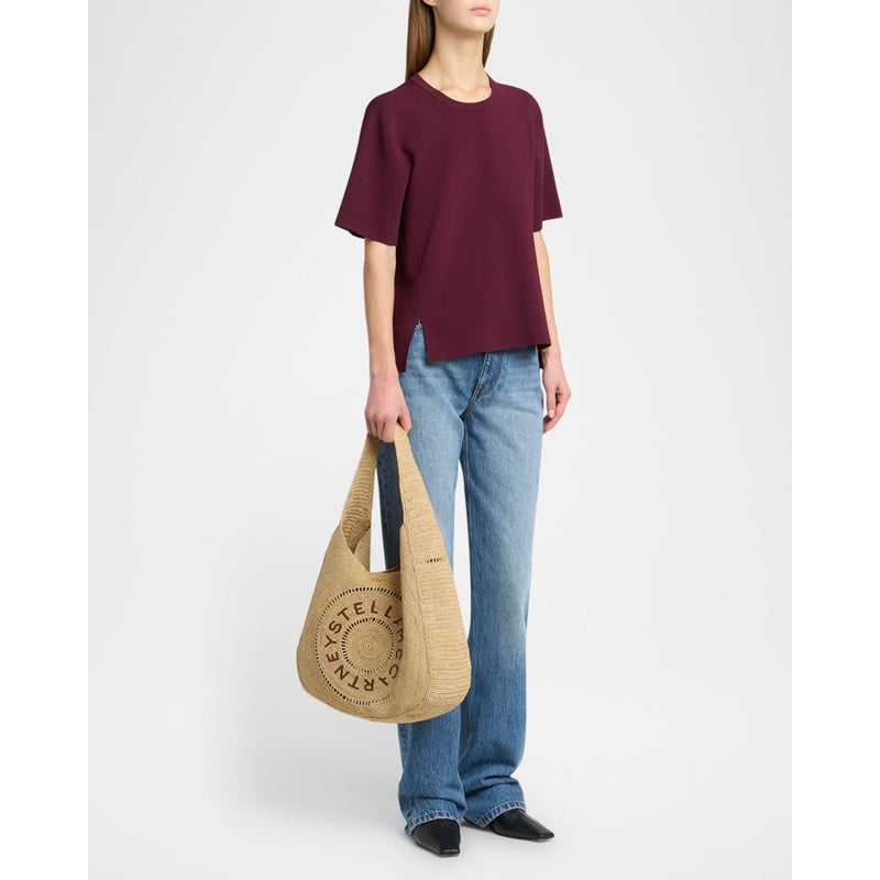 Bolsa Beach Small Logo Crochet Raffia