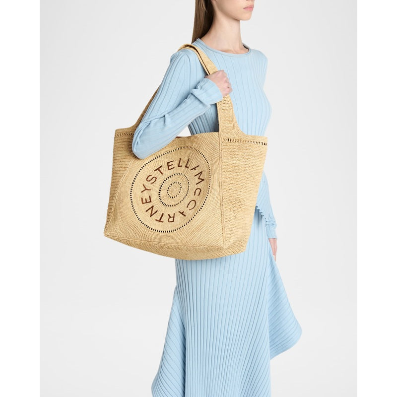 Bolsa Shopper Logo Crochet Raffia