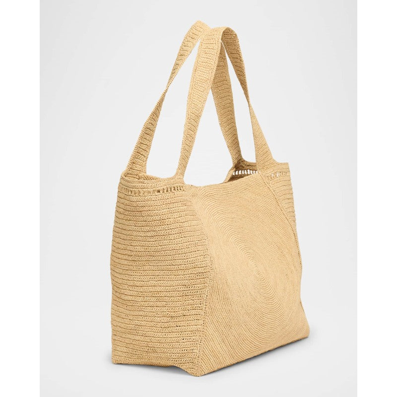 Bolsa Shopper Logo Crochet Raffia