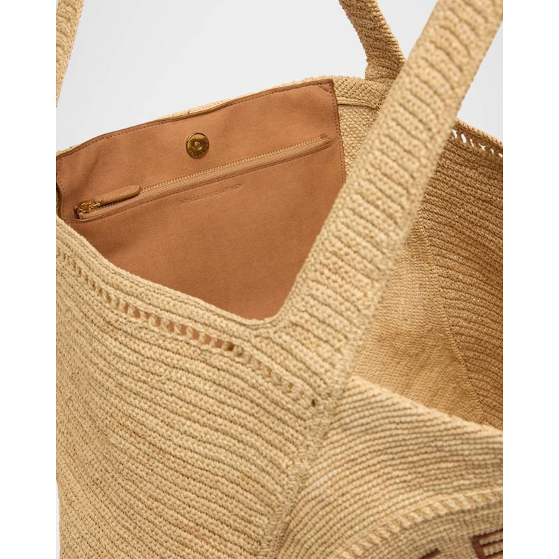 Bolsa Shopper Logo Crochet Raffia