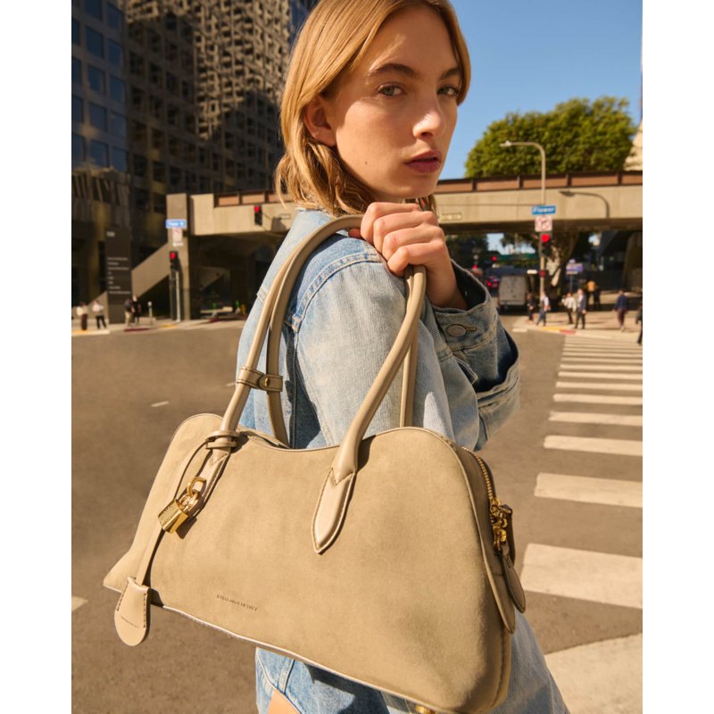 Bolsa Shoulder Zip Vegan Suede