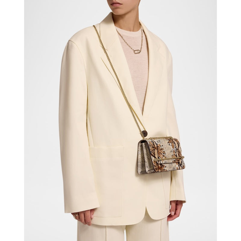 Bolsa Crossbody East-West Mini Snake-Embossed