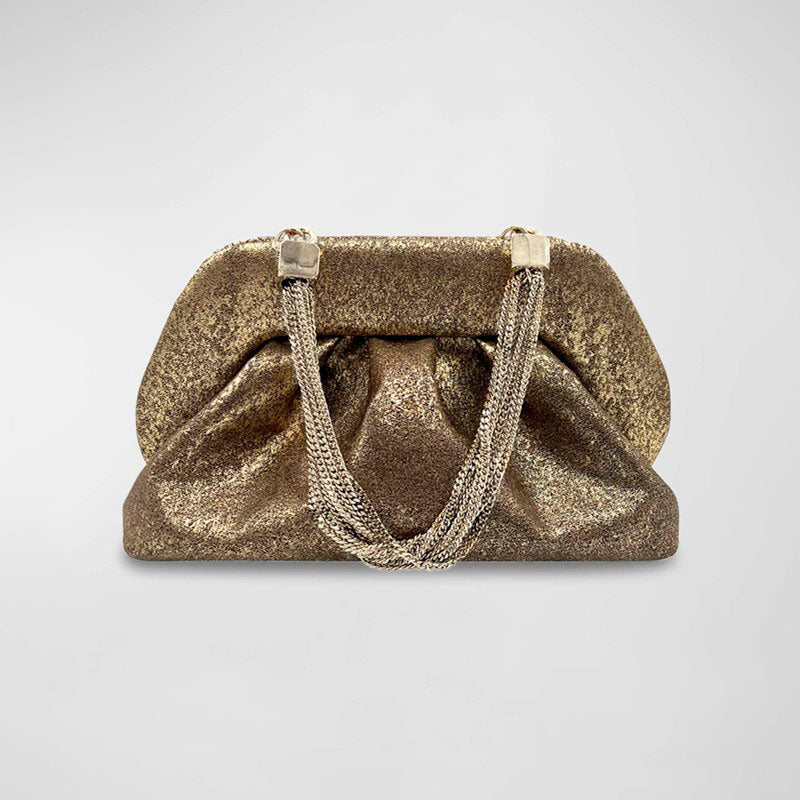 Bolsa Clutch Tia Palma Metallic Vegan Fabric - Mercado de Luxo - O Maior E-Commerce de Bens, Produtos e Serviços de Luxo do Brasil.