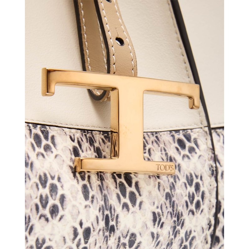 Bolsa Shopper Mini Tricolor Snake-Print