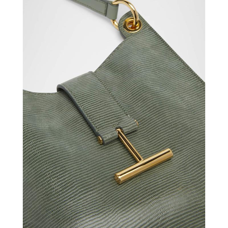 Bolsa Crossbody Tara Small in Lizard-Embossed Suede