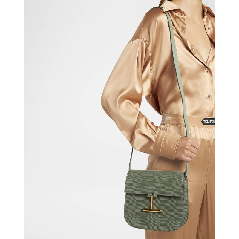 Bolsa Crossbody Tara Mini in Lizard-Embossed Suede