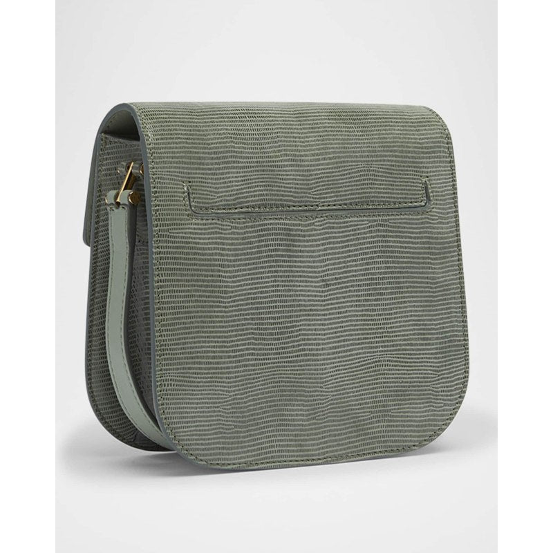 Bolsa Crossbody Tara Mini in Lizard-Embossed Suede