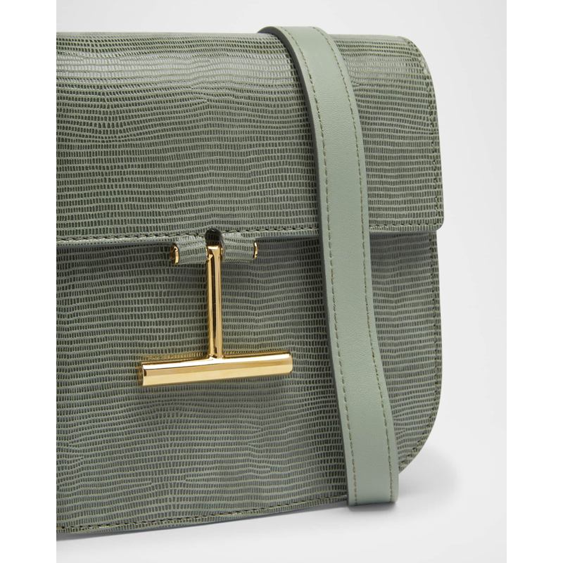 Bolsa Crossbody Tara Mini in Lizard-Embossed Suede
