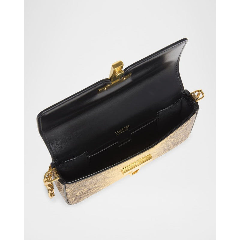 Bolsa Crossbody Wallis Mini Flap Snakeskin-Printed