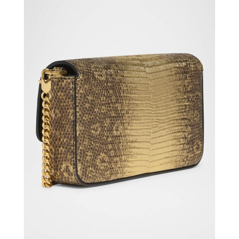 Bolsa Crossbody Wallis Mini Flap Snakeskin-Printed