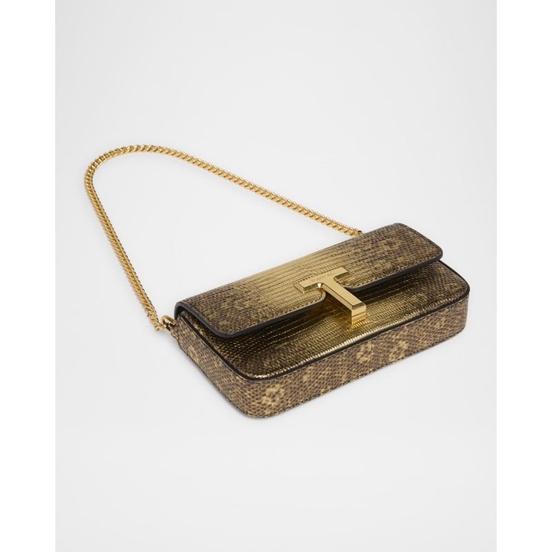 Bolsa Crossbody Wallis Mini Flap Snakeskin-Printed