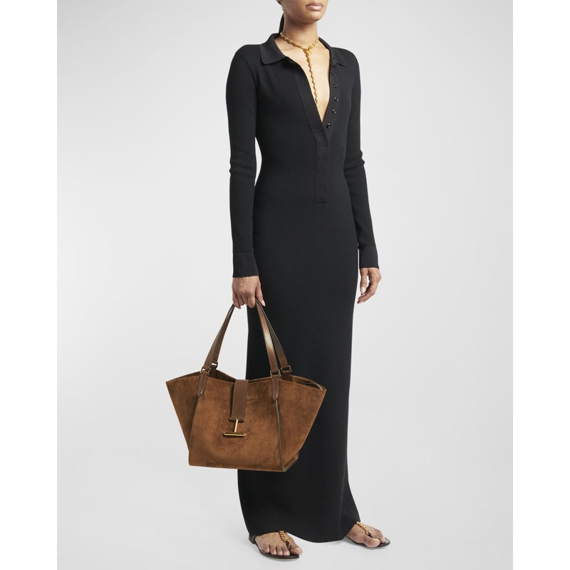 Bolsa Shopper Tara Medium Tote in Suede