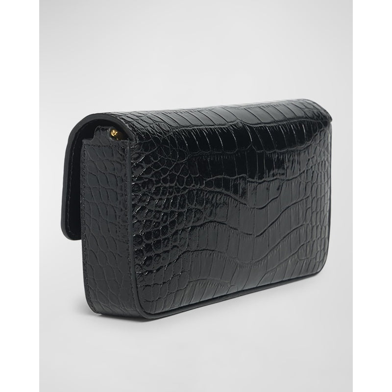 Bolsa Crossbody Wallis Stamped Crocodile Mini Chain