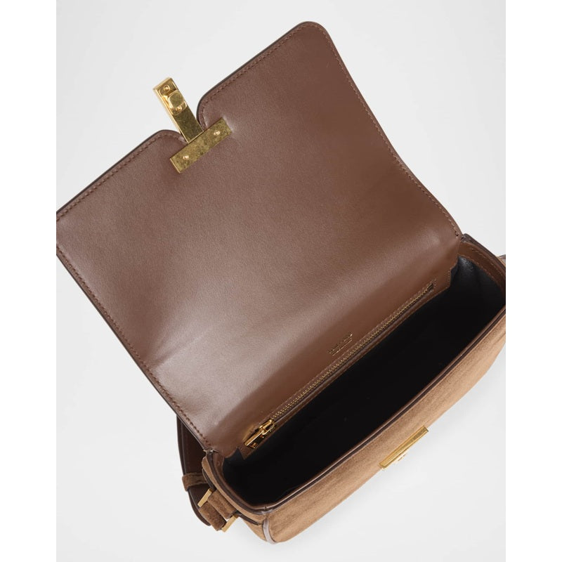 Bolsa Shoulder Wallis Small Flap in Suede