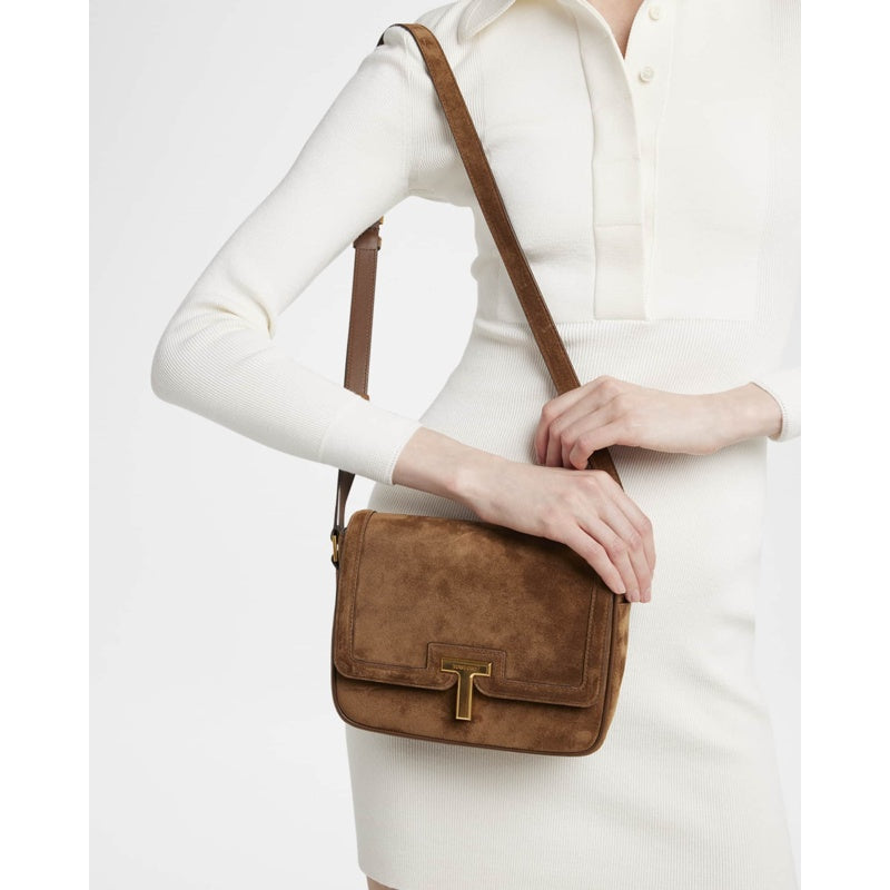 Bolsa Shoulder Wallis Small Flap in Suede