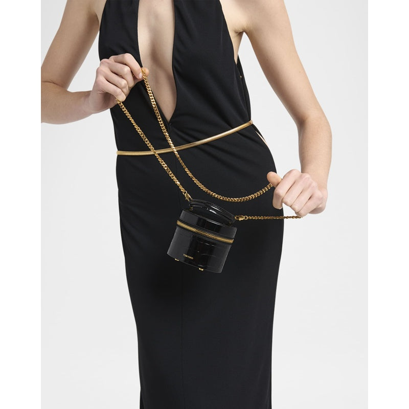 Bolsa Crossbody Audrey Mini in Shiny Croc-Printed