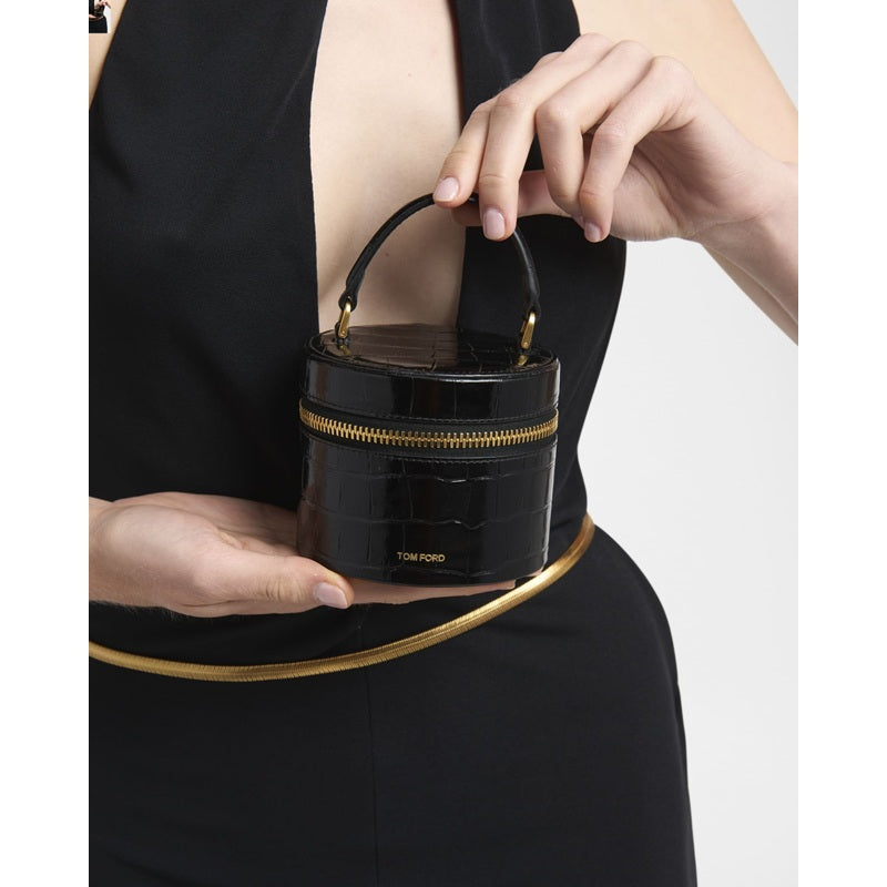 Bolsa Crossbody Audrey Mini in Shiny Croc-Printed