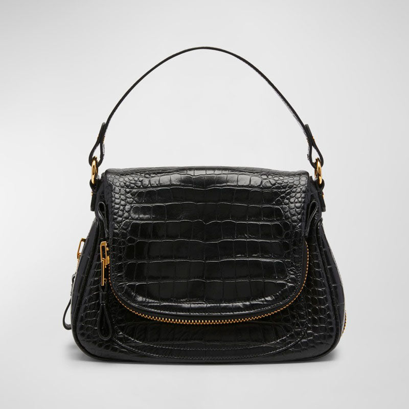 Bolsa Crossbody Jennifer Medium Double Strap in Stamped Croc - Mercado de Luxo - O Maior E-Commerce de Bens, Produtos e Serviços de Luxo do Brasil.
