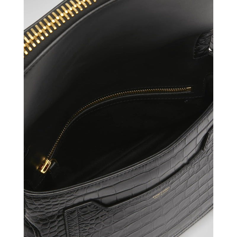 Bolsa Crossbody Jennifer Medium Double Strap in Stamped Croc