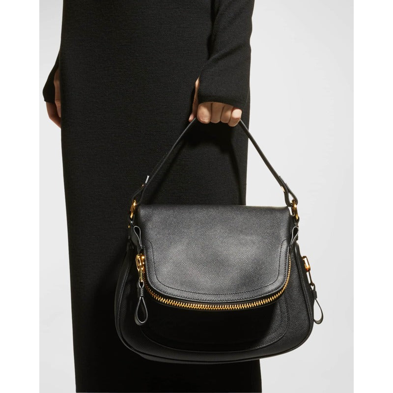 Bolsa Crossbody Jennifer Medium Double Strap in Grained
