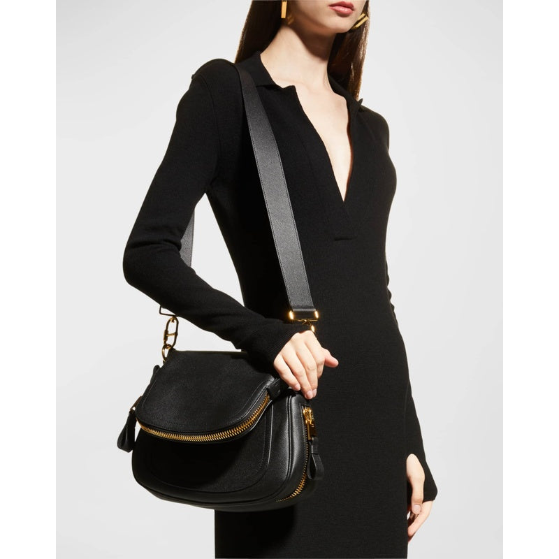 Bolsa Crossbody Jennifer Medium Double Strap in Grained