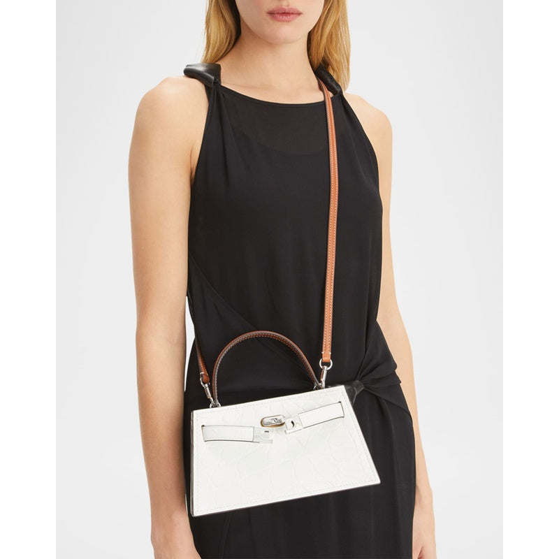 Bolsa Handle Lee Radziwill Petite Croc-Embossed