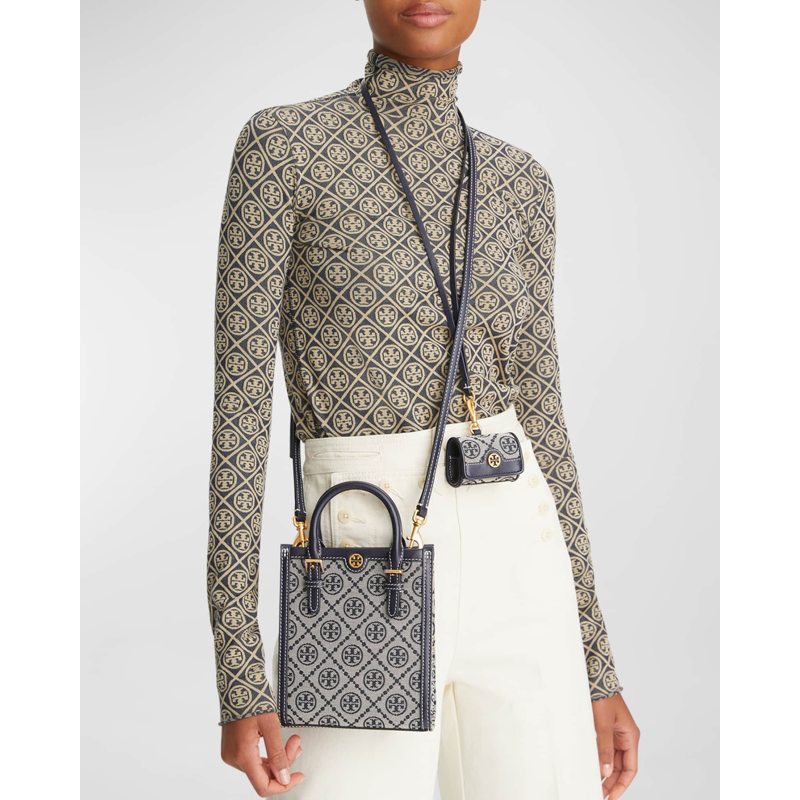 Bolsa Crossbody Mini T Monogram Jacquard North-South