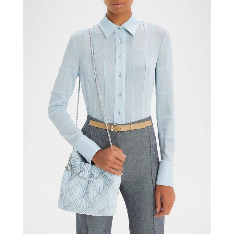 Bolsa Shoulder Fleming Mini Quilted Denim