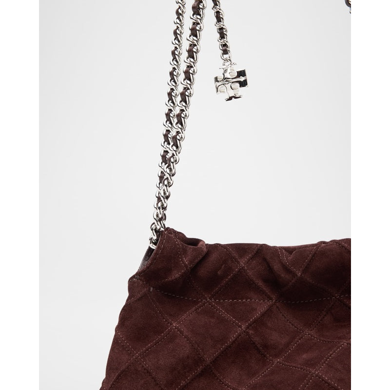 Bolsa Shoulder Fleming Quilted Suede Chain