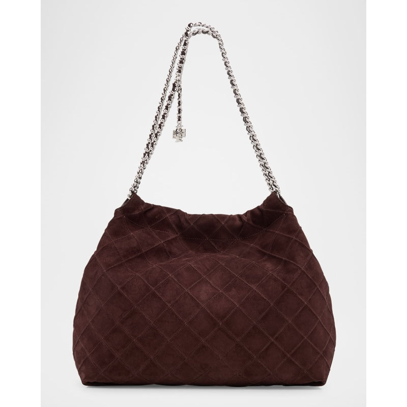 Bolsa Shoulder Fleming Quilted Suede Chain