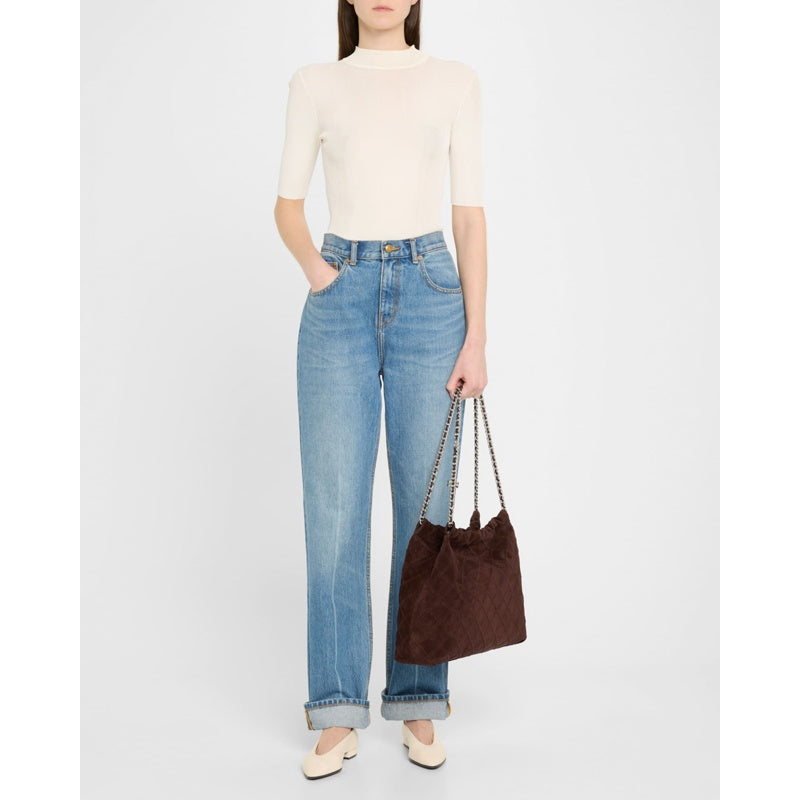 Bolsa Shoulder Fleming Quilted Suede Chain