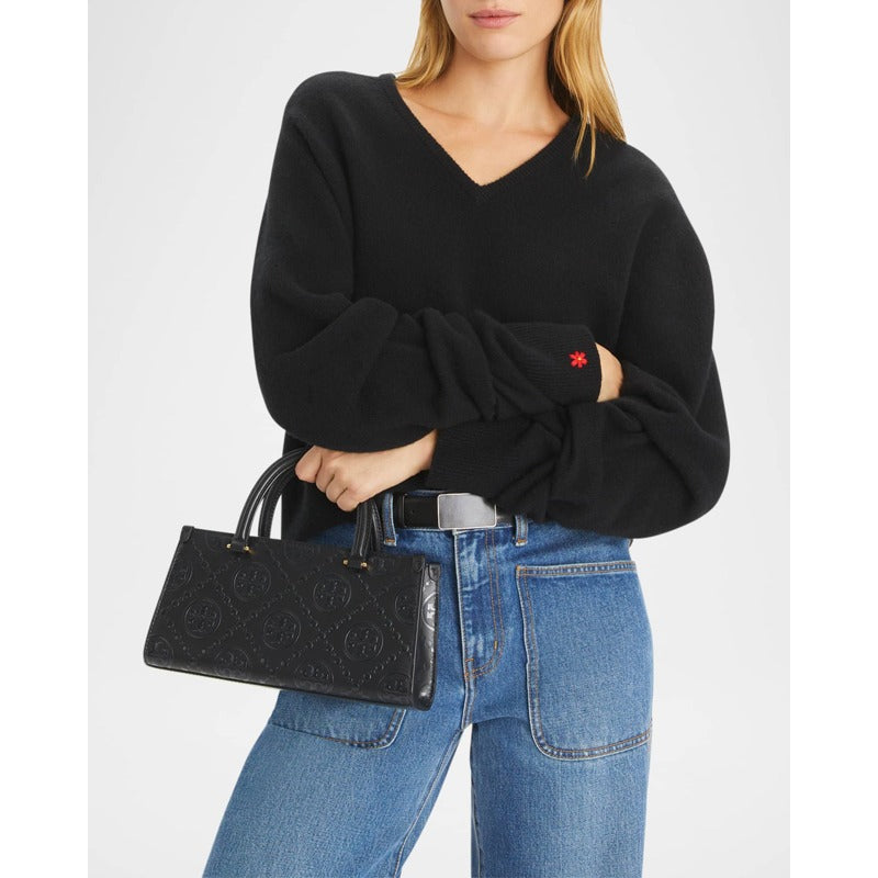 Bolsa Shopper Small T Monogram Embossed East-West