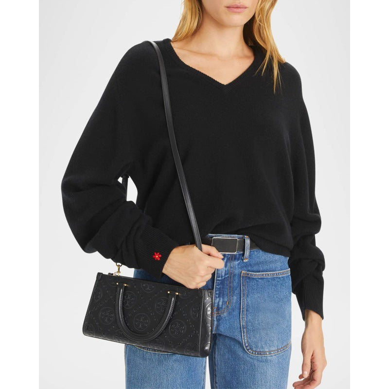Bolsa Shopper Small T Monogram Embossed East-West