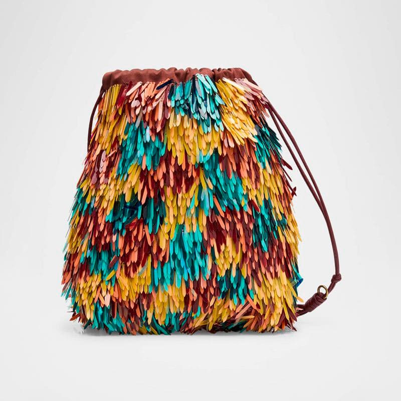Bolsa Crossbody Celeste Sequined Drawstring - Mercado de Luxo - O Maior E-Commerce de Bens, Produtos e Serviços de Luxo do Brasil.