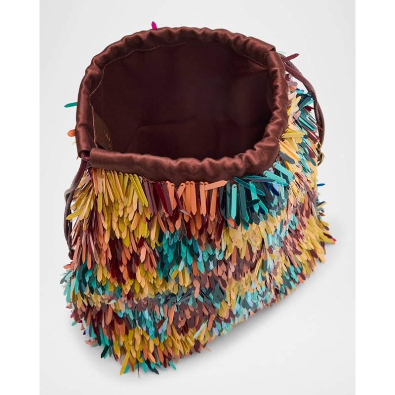 Bolsa Crossbody Celeste Sequined Drawstring