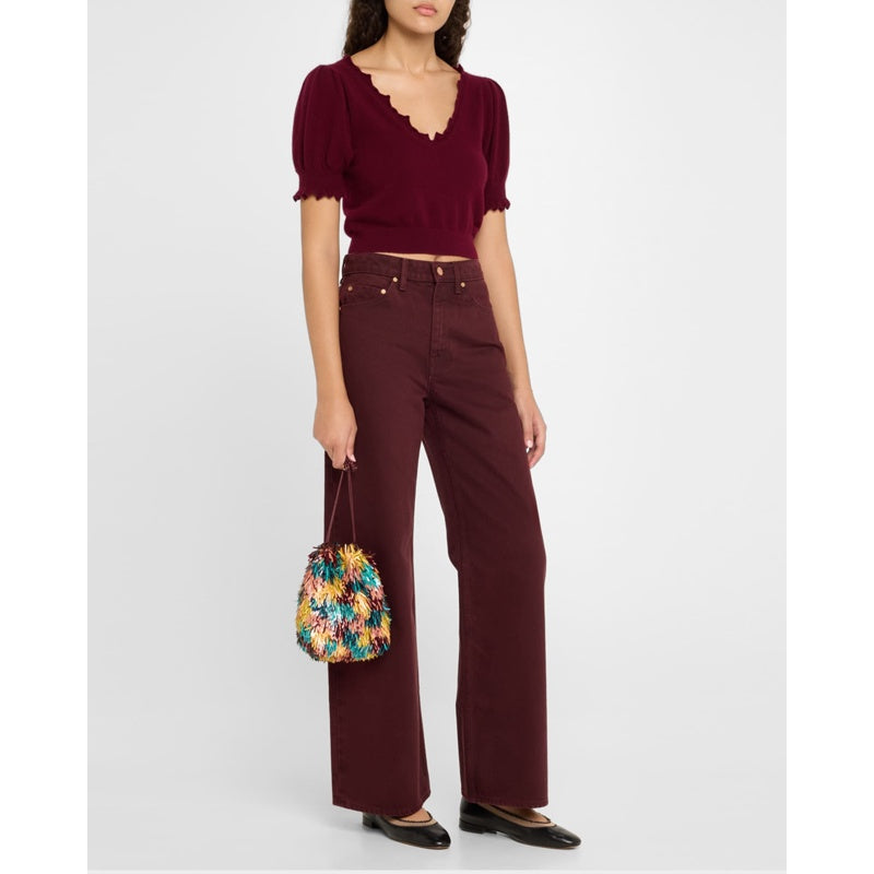 Bolsa Crossbody Celeste Sequined Drawstring