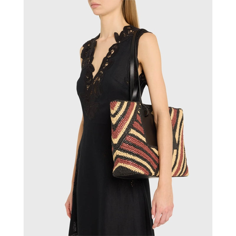 Bolsa Shopper Lali Large Striped Raffia