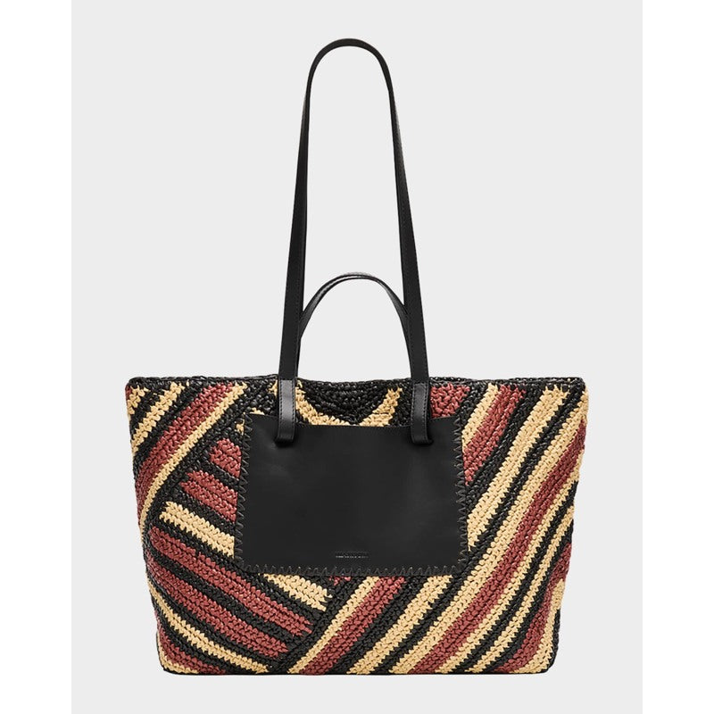 Bolsa Shopper Lali Large Striped Raffia