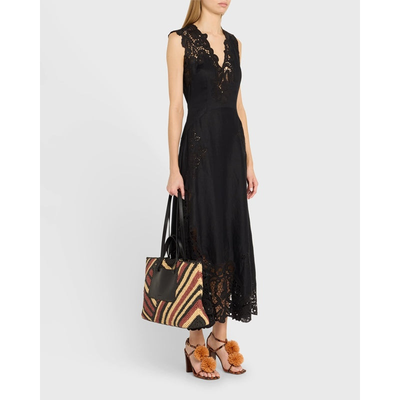 Bolsa Shopper Lali Large Striped Raffia