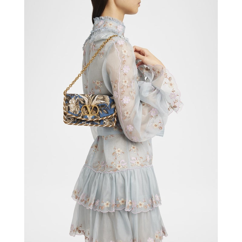 Bolsa Clutch Vain Small Floral Beaded