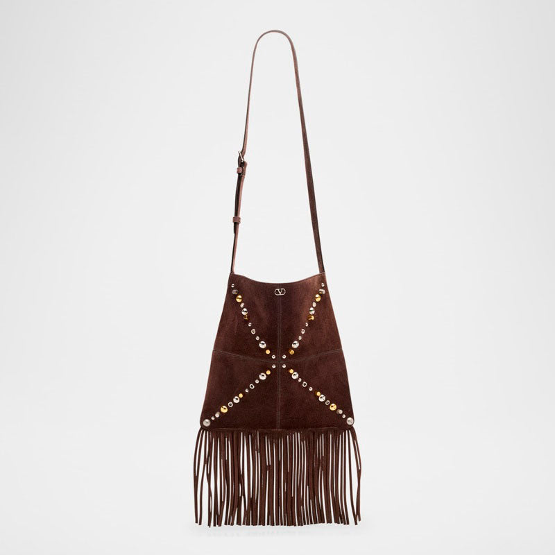 Bolsa Crossbody Nellcote Fringe Stud Suede - Mercado de Luxo - O Maior E-Commerce de Bens, Produtos e Serviços de Luxo do Brasil.