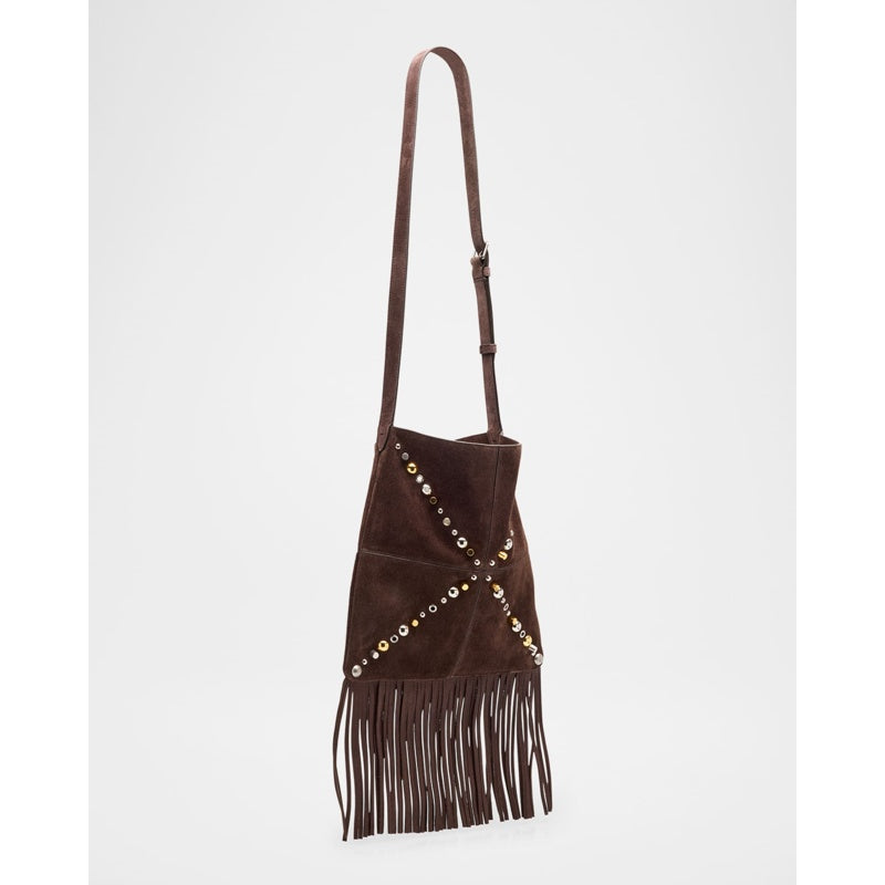 Bolsa Crossbody Nellcote Fringe Stud Suede
