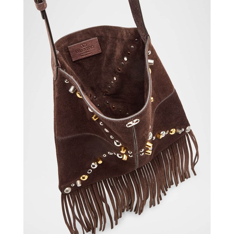 Bolsa Crossbody Nellcote Fringe Stud Suede