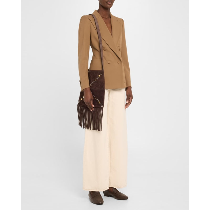 Bolsa Crossbody Nellcote Fringe Stud Suede