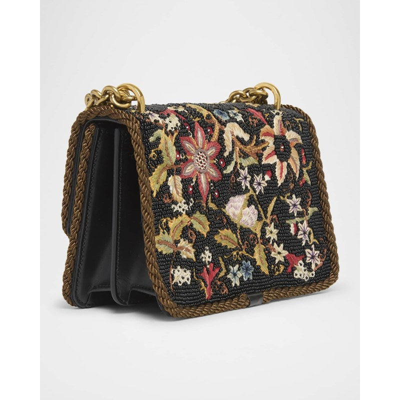 Bolsa Shoulder Vain Small VLOGO Floral Beaded