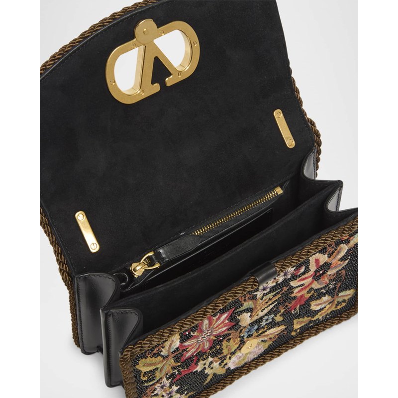 Bolsa Shoulder Vain Small VLOGO Floral Beaded